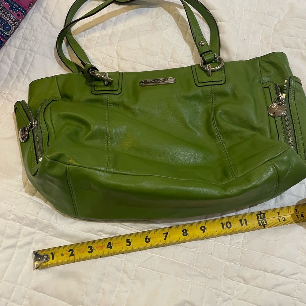 Coach Green Leather Shoulder Bag